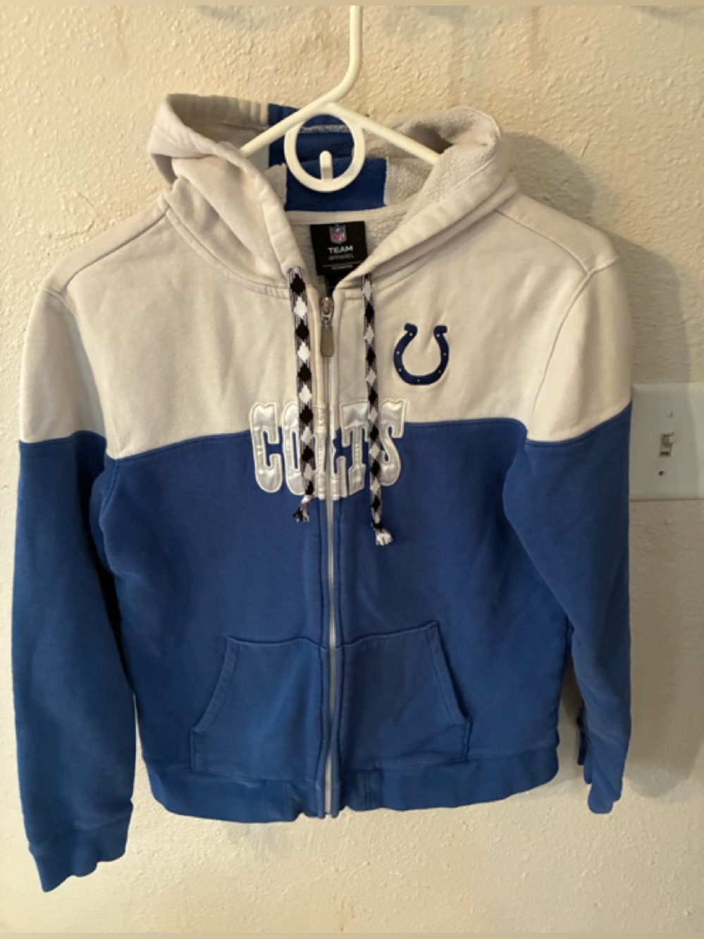 NFL Team Apparel Indianapolis Colts Full Zip Front Hoodie Sweatshirt